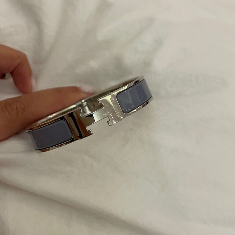 Hermes bracelet, lavender and silver hardware